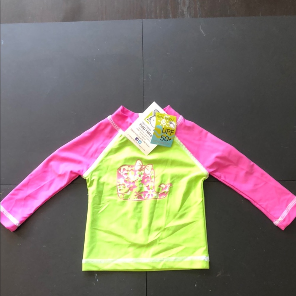 Flap Happy Girls Baby UPF50+Graphic Rash Guard NWT